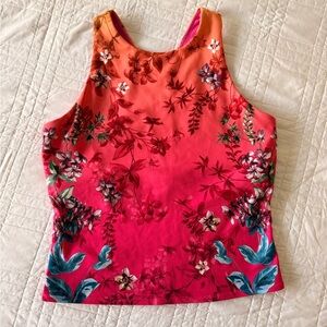 Johnny Was Pink and Orange Floral Tank Top